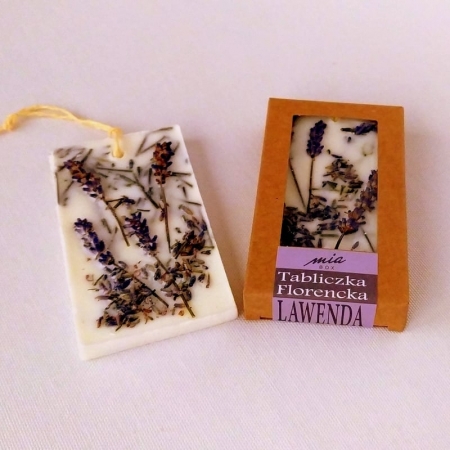 MIA BOX Tabliczka Florencka - zawieszka zapachowa LAWENDA, 90% wosk sojowy 30g